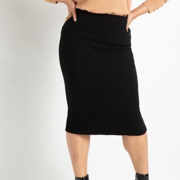 Eloquii Skirts | Eloquii Black Sweater Pencil Skirt Size 28W | Color: Black | Size: 28W | Bhudson2's Closet